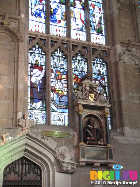 SX12355 Bust of Shakespear in Holy Trinity Church, Stratford-upon-Avon